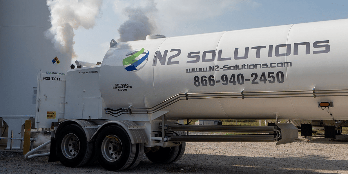 N2 Solutions logo on the side of a transport truck